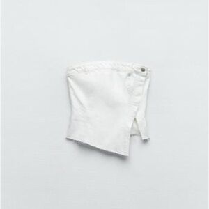 White Strapless Denim Top